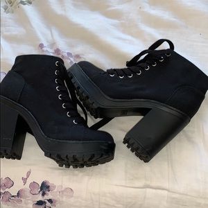 Black chucky platform boots.